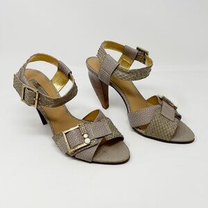 Dumond Snakeskin Leather High Heels